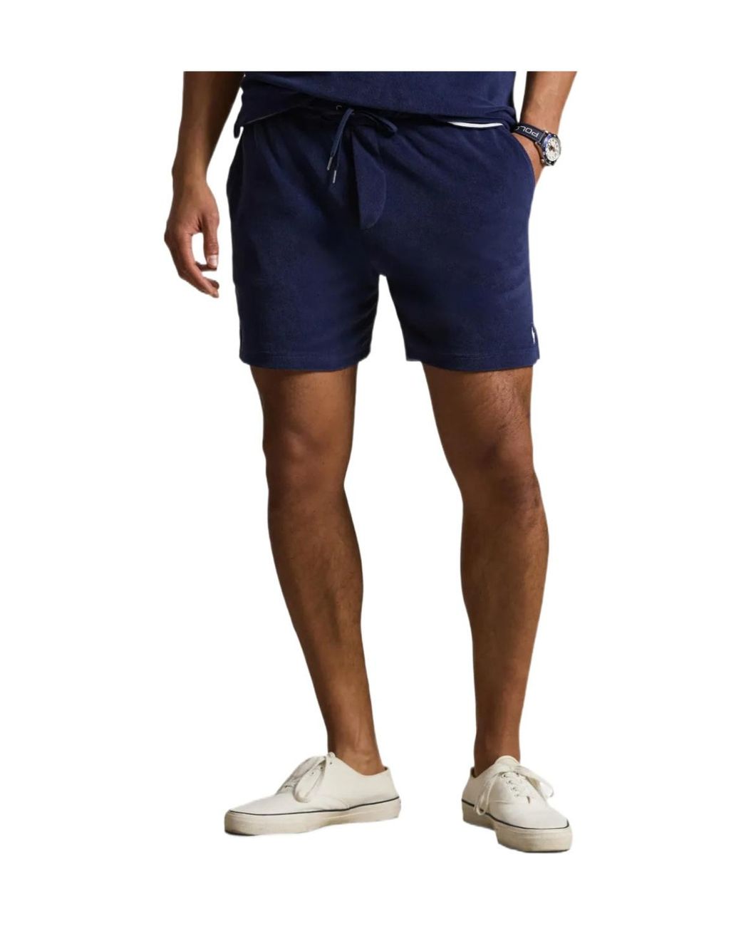 Polo Ralph Lauren Blue Drawstring Flat-Front Shorts for men