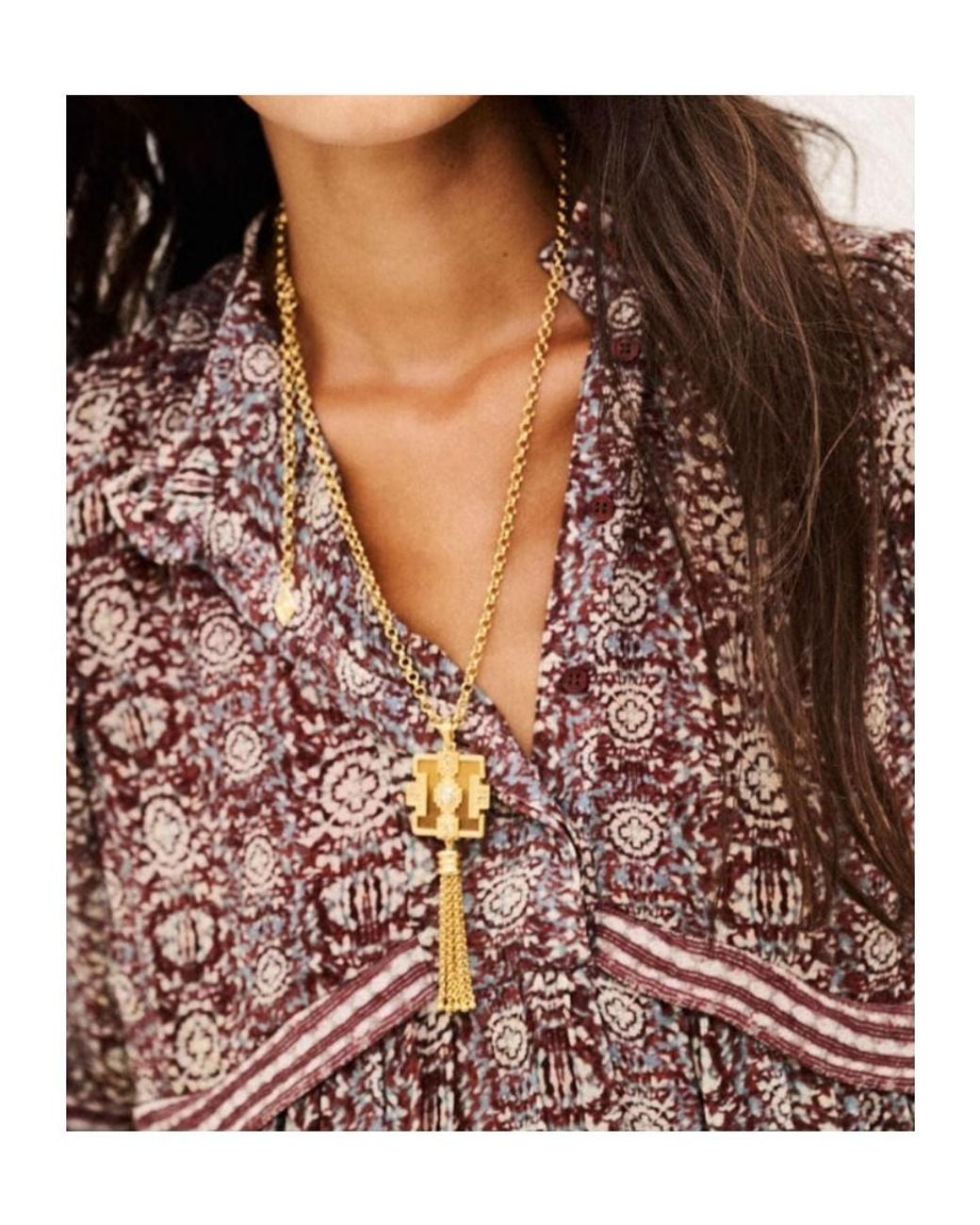 Ba&sh Brown V-Neck Printed Dress