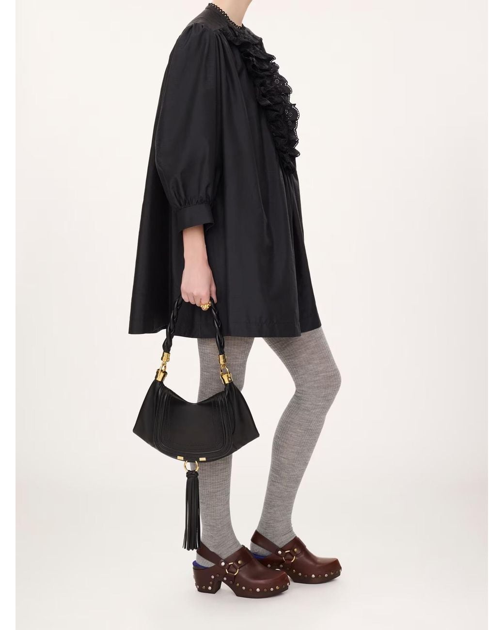 Chloé Black Chloé Marcie Foulard Tassel Shoulder Bag