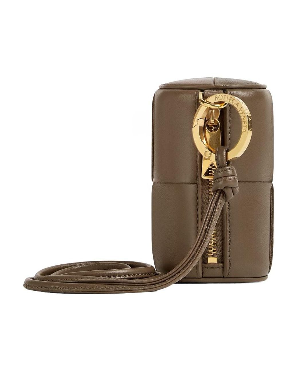 Bottega Veneta Brown Woven Zip Coin Purse