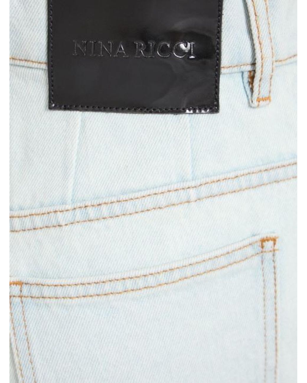 Nina Ricci Gray High Rise Cotton Denim Flared Jeans