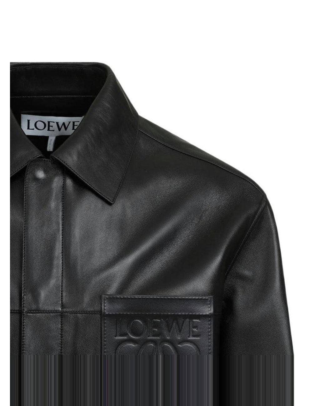 Loewe Black Logo Embossed Long-Sleeved Shirt for men