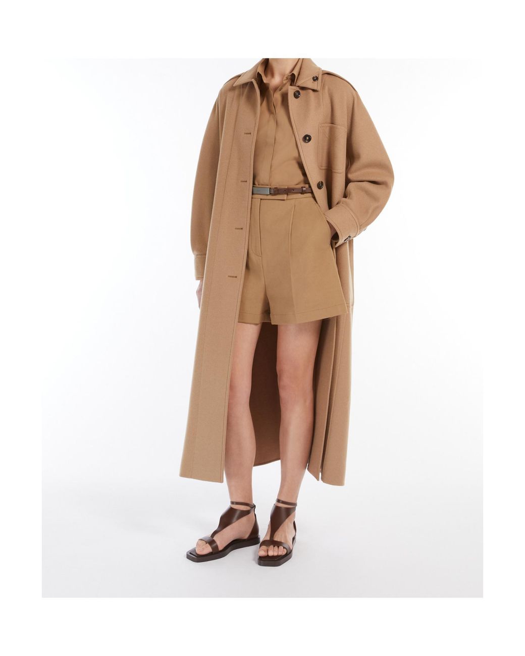 Max Mara Natural Amburgo Pleat Detailed Shorts