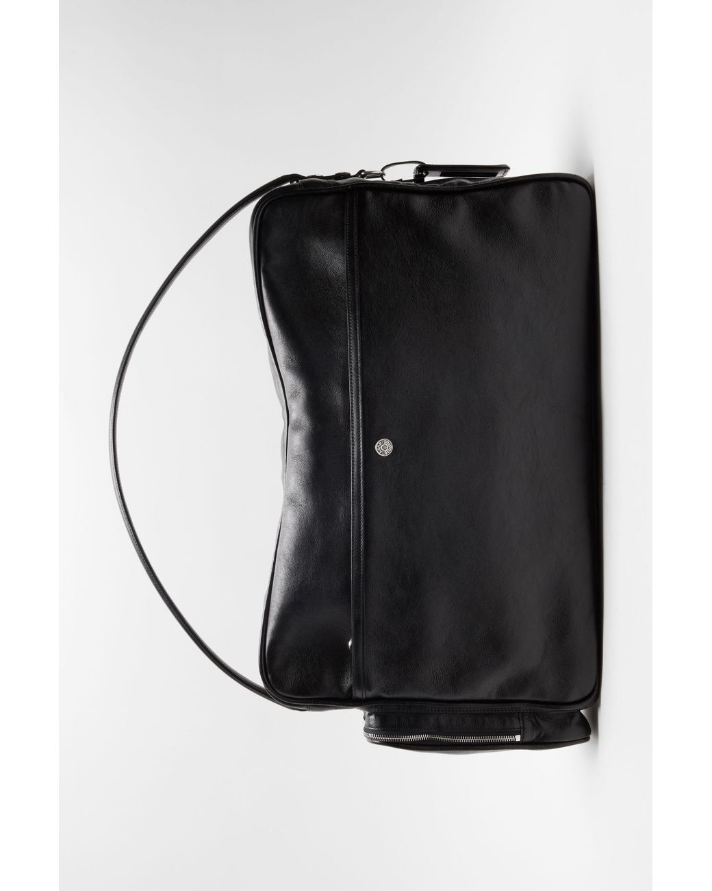 Acne Black Zip-Fastening Leather Shoulder Bag for men