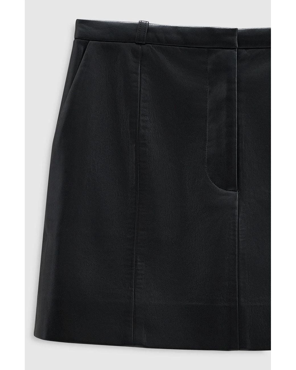 Anine Bing Black Seamed Mini Skirt