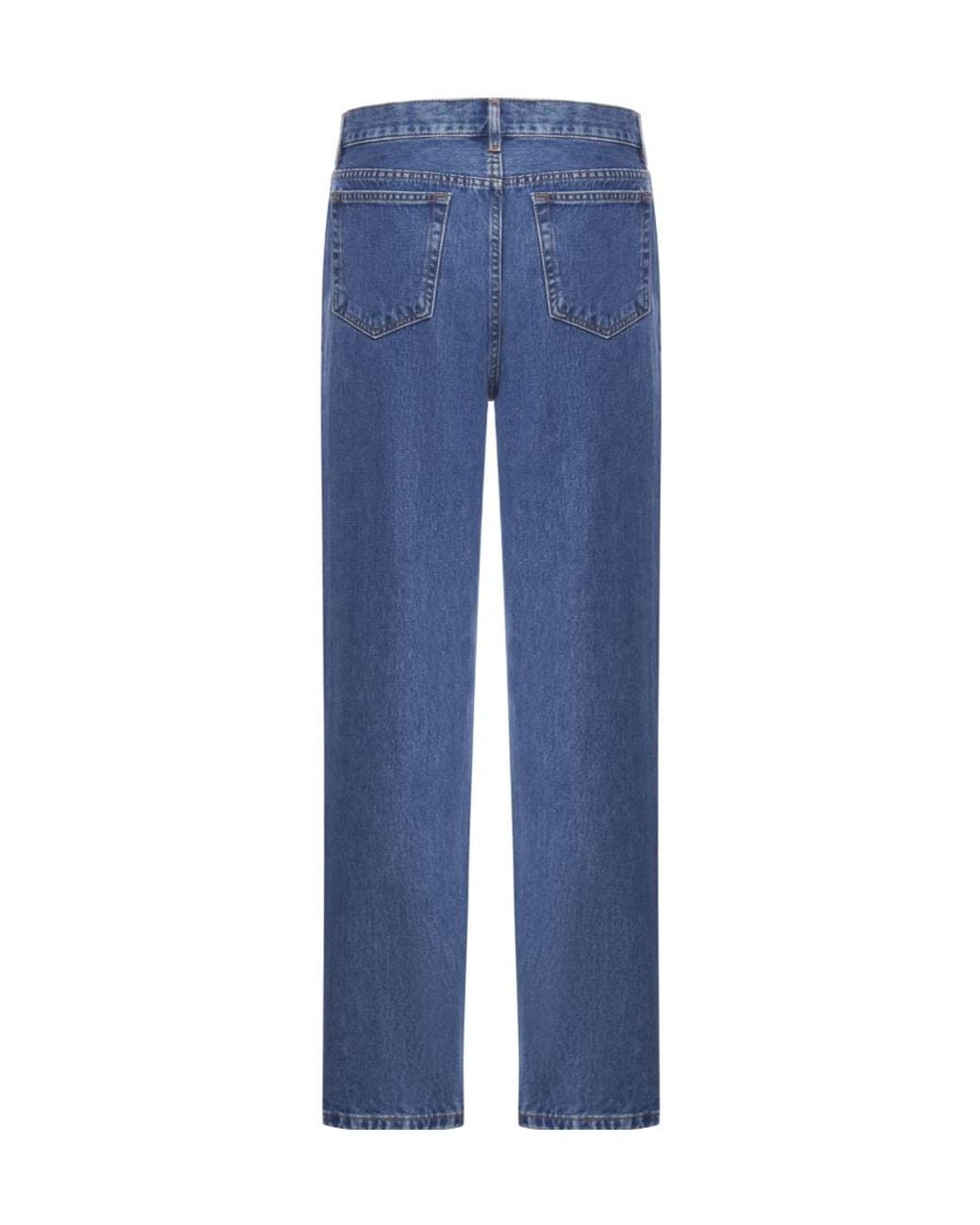 A.P.C. Blue Button Detailed Straight Leg Jeans for men
