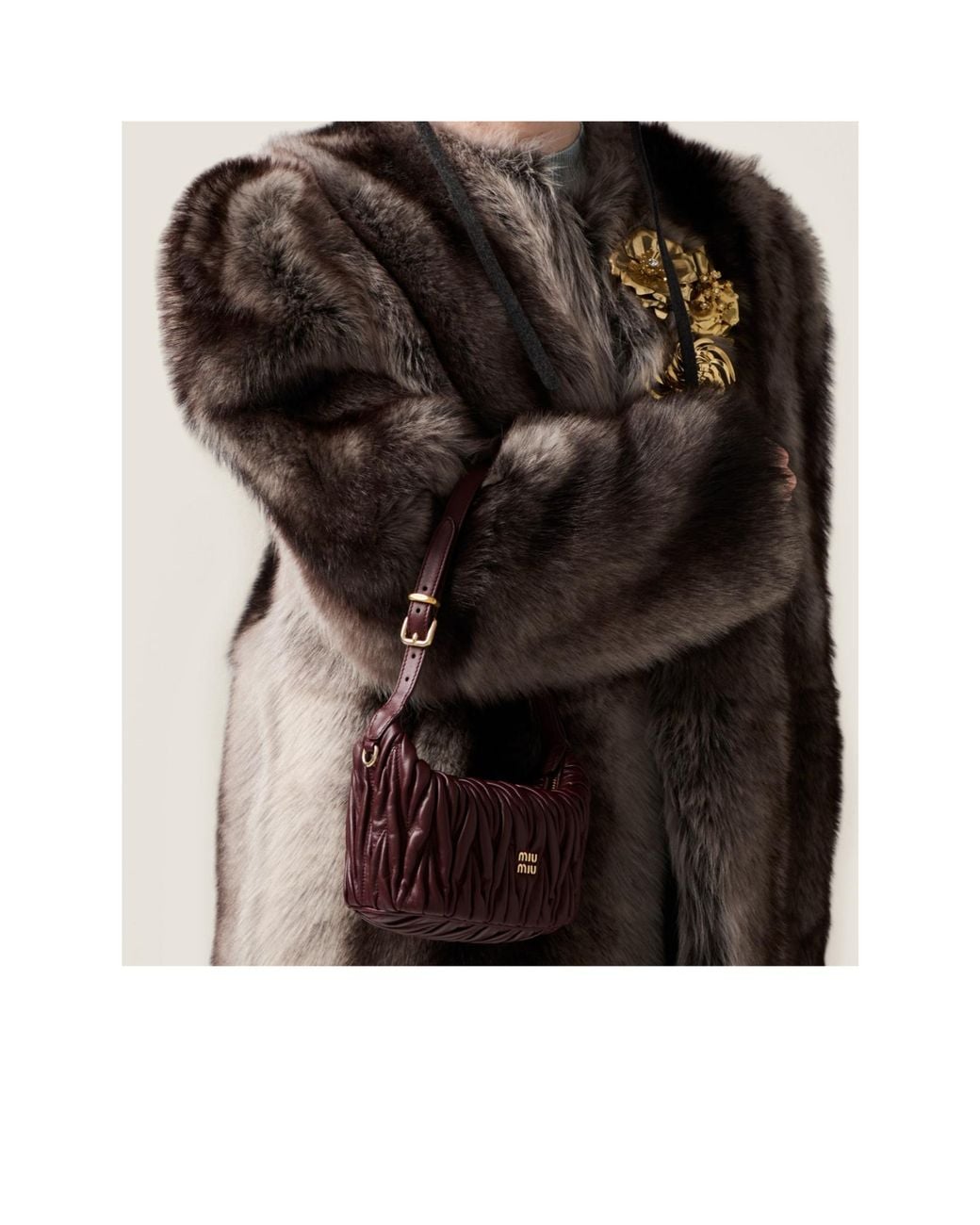 Miu Miu Purple Matelassé Nappa Leather Clutch