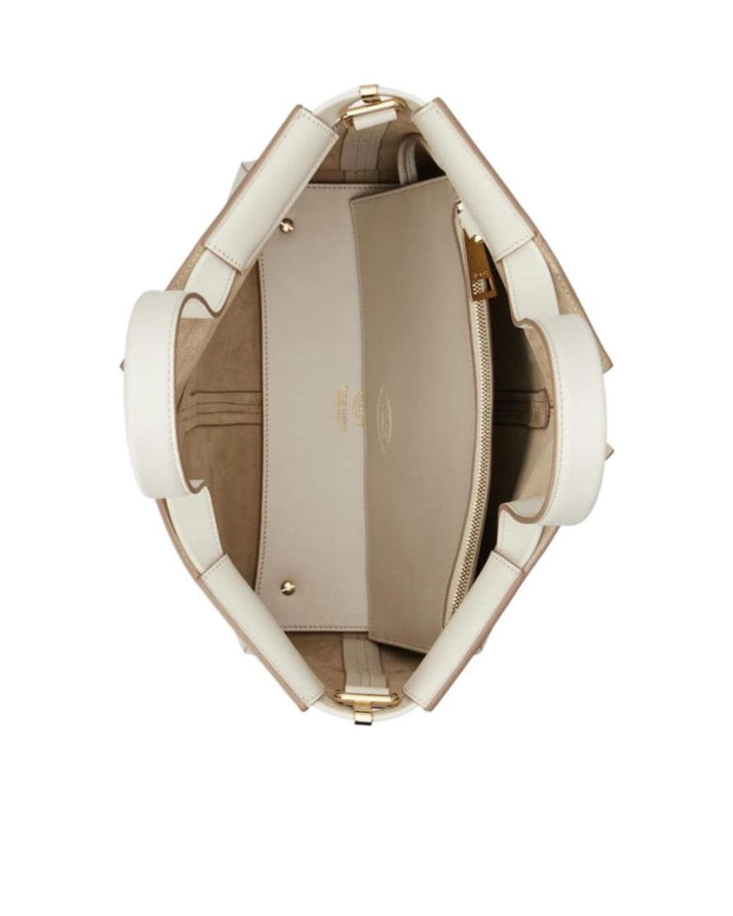 Tod's White Di Bag Folio Small Top Handle Bag