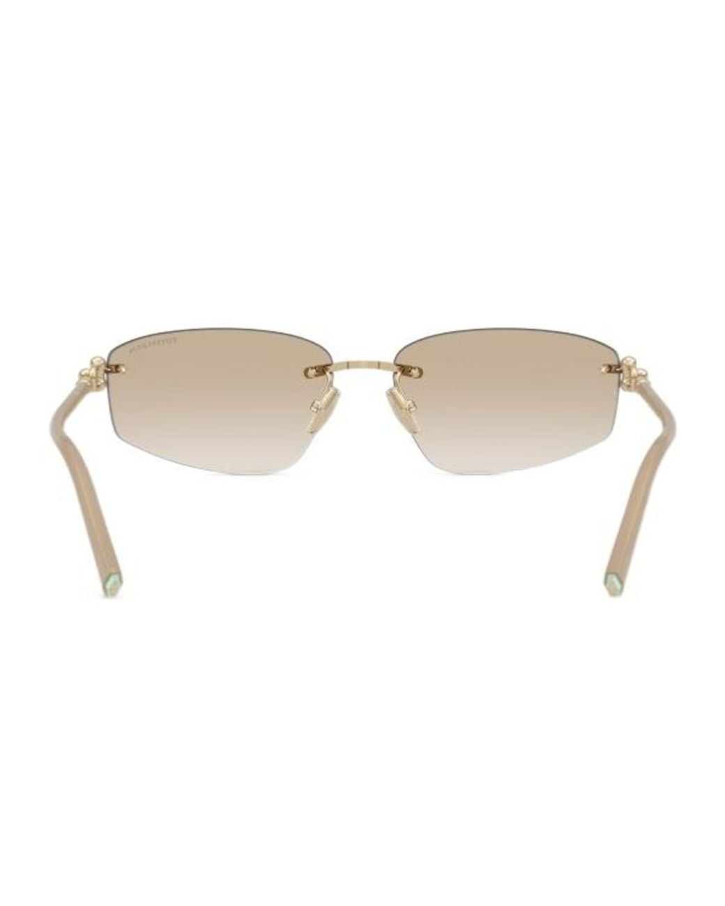 Tiffany & Co White Rectangle-Frame Sunglasses for men