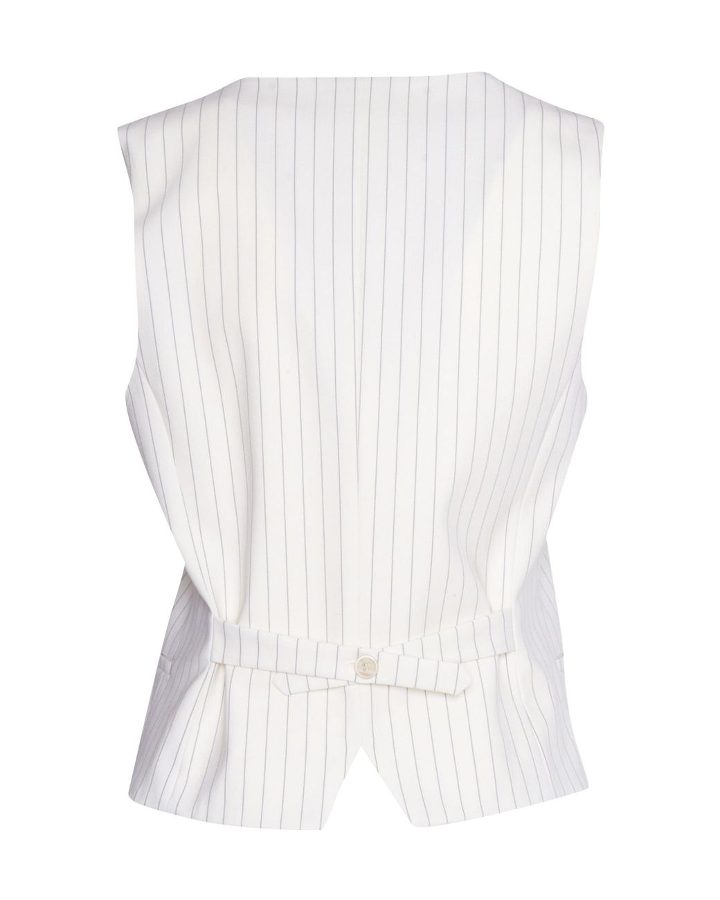P.A.R.O.S.H. White Striped V-Neck Button-Up Vest