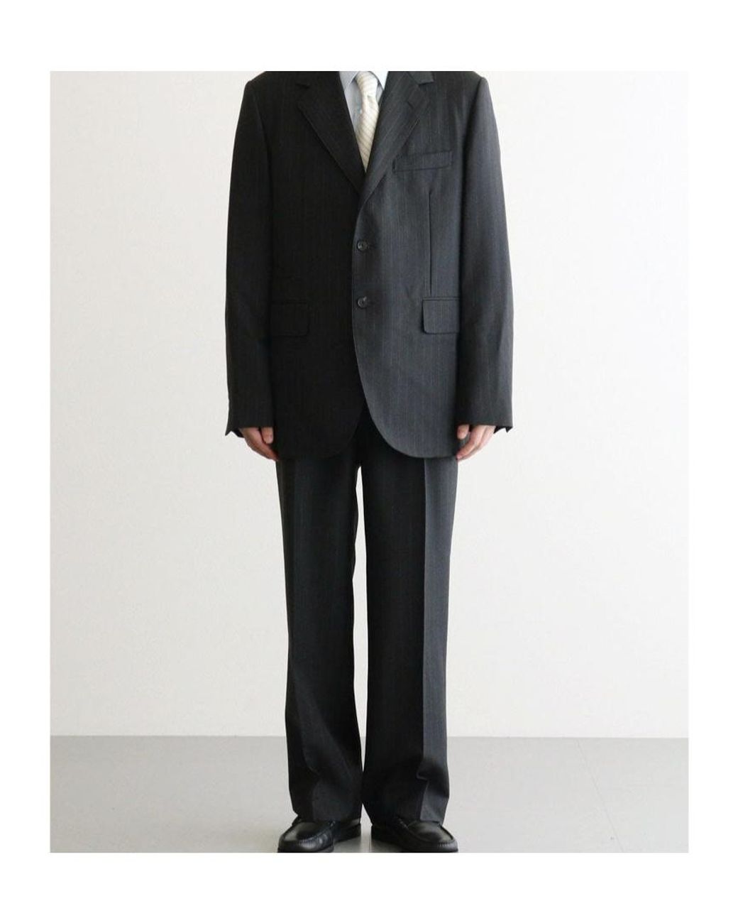 Auralee Black Bluefaced Two-Tuck Slacks for men