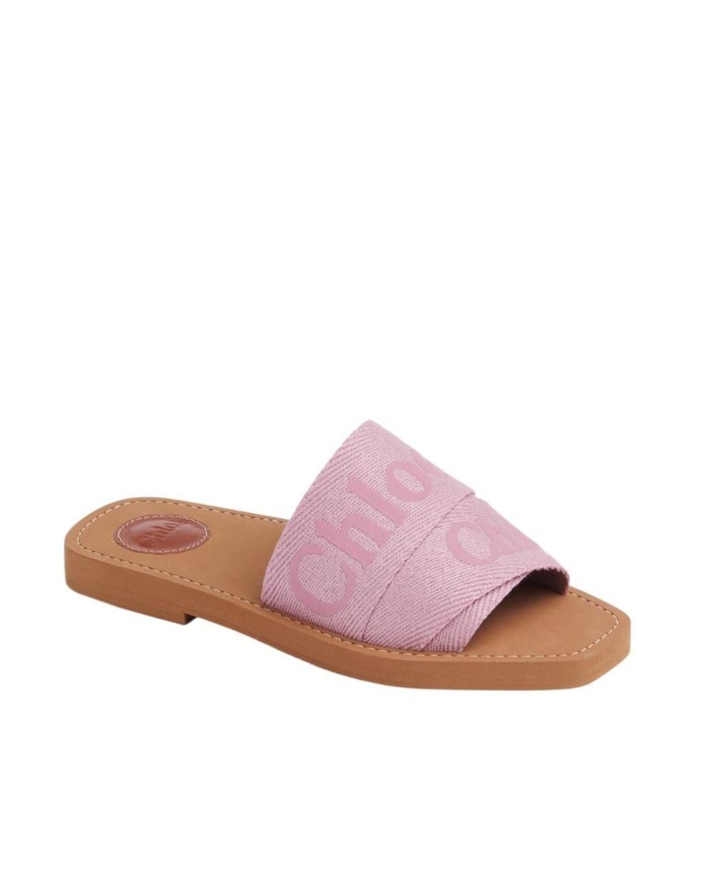 Chloé Pink Woody Flat Slides