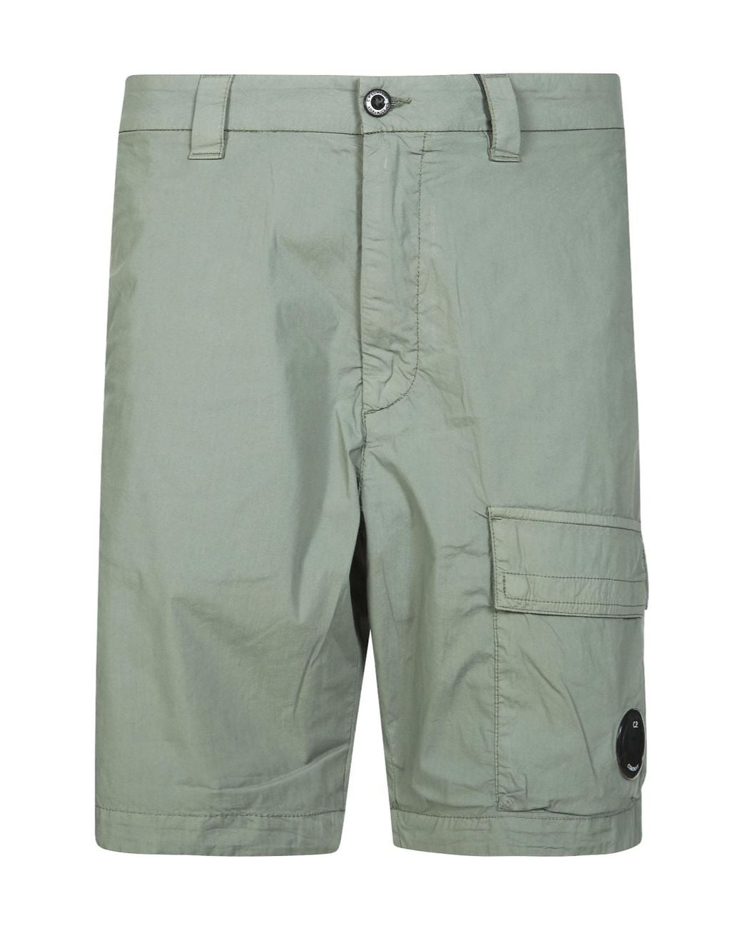 C P Company Green Lens Pocket Cargo Shorts for men