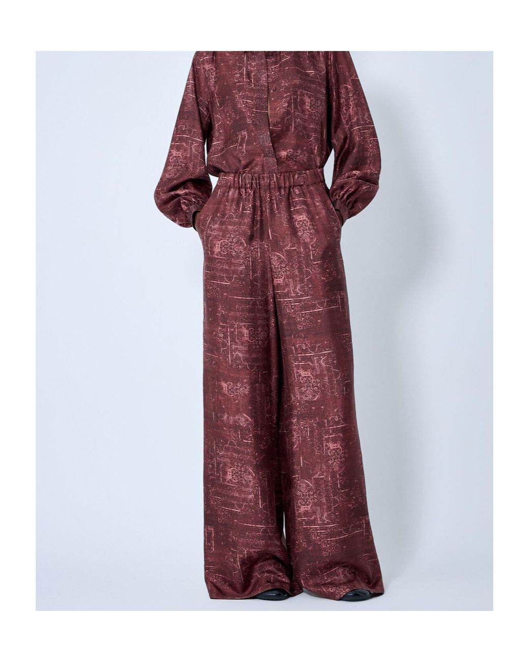 Max Mara Red Casual Pants With Elastic Waistband