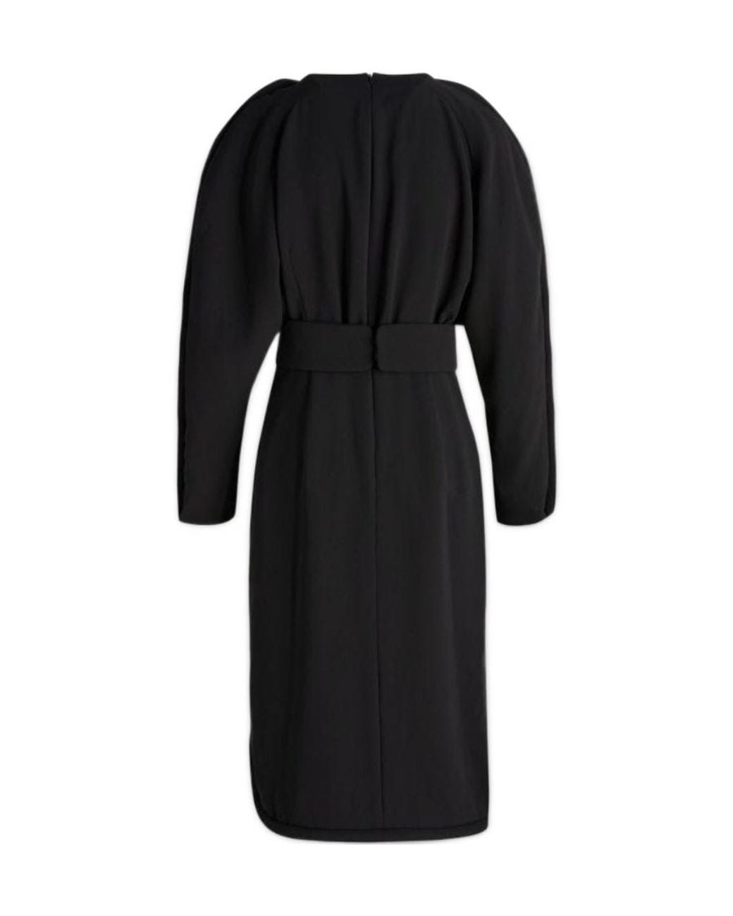 Dries Van Noten Black Belted Long-Sleeve Dress
