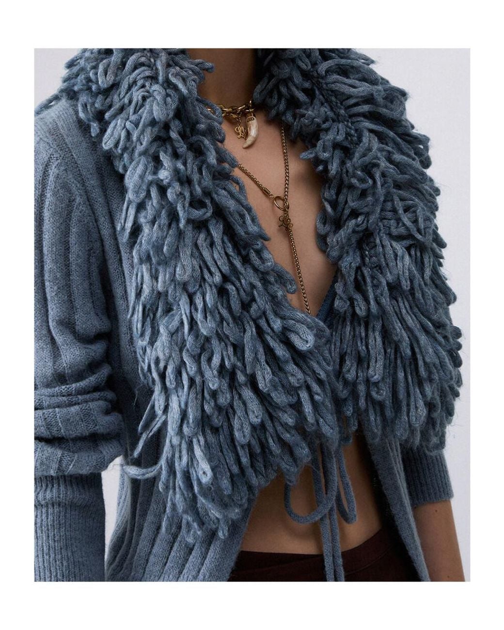 Liu Jo Blue Tie-Waist Knit Cardigan