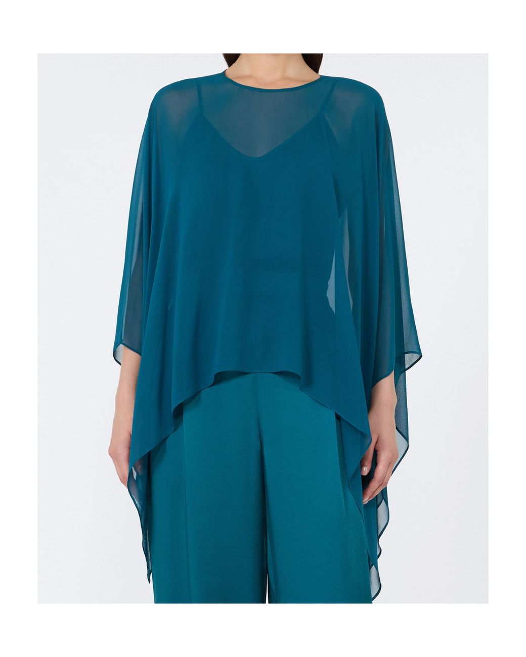 Max Mara Blue Round Neck Shawl