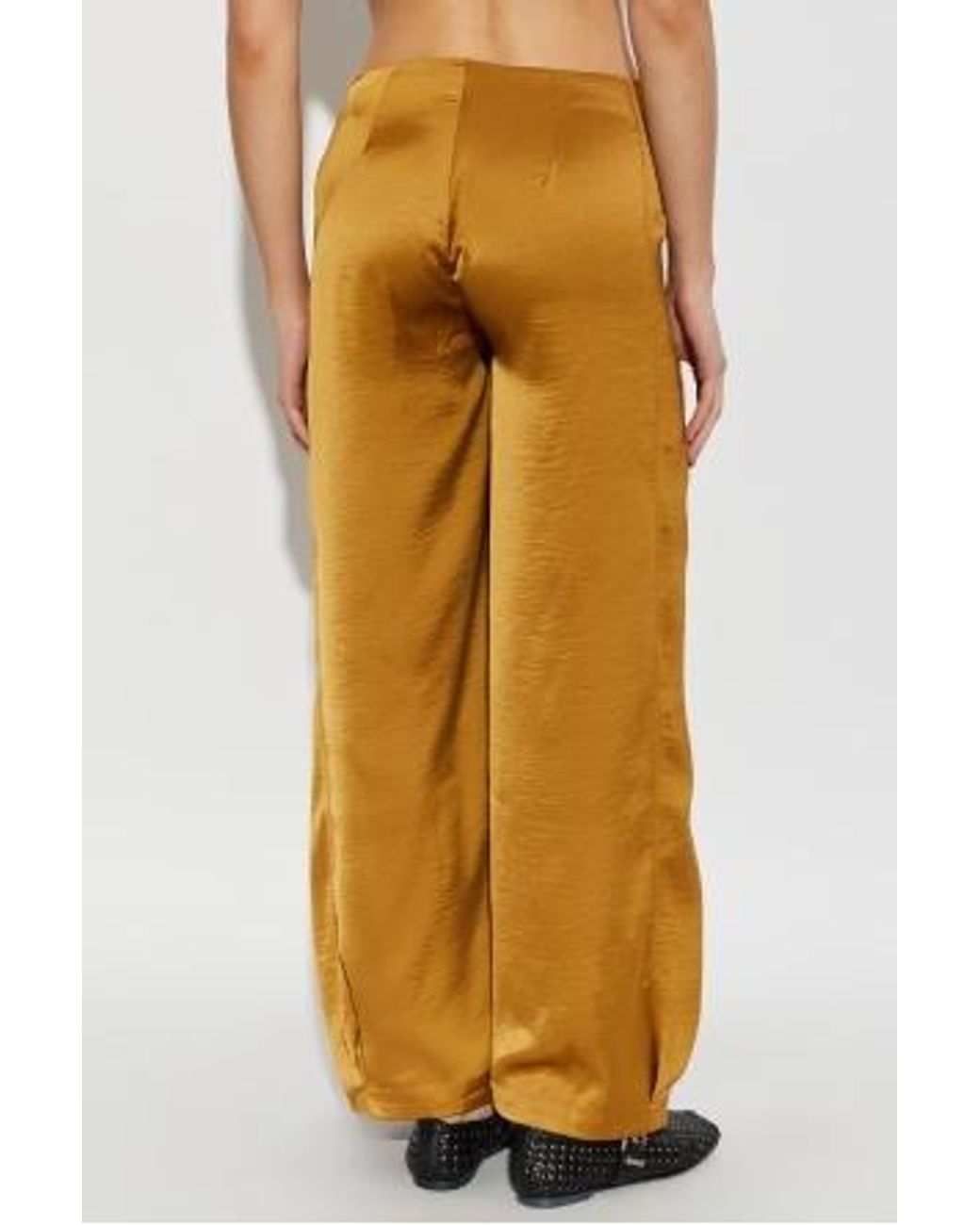 AllSaints Yellow Wide-Leg Casual Trousers