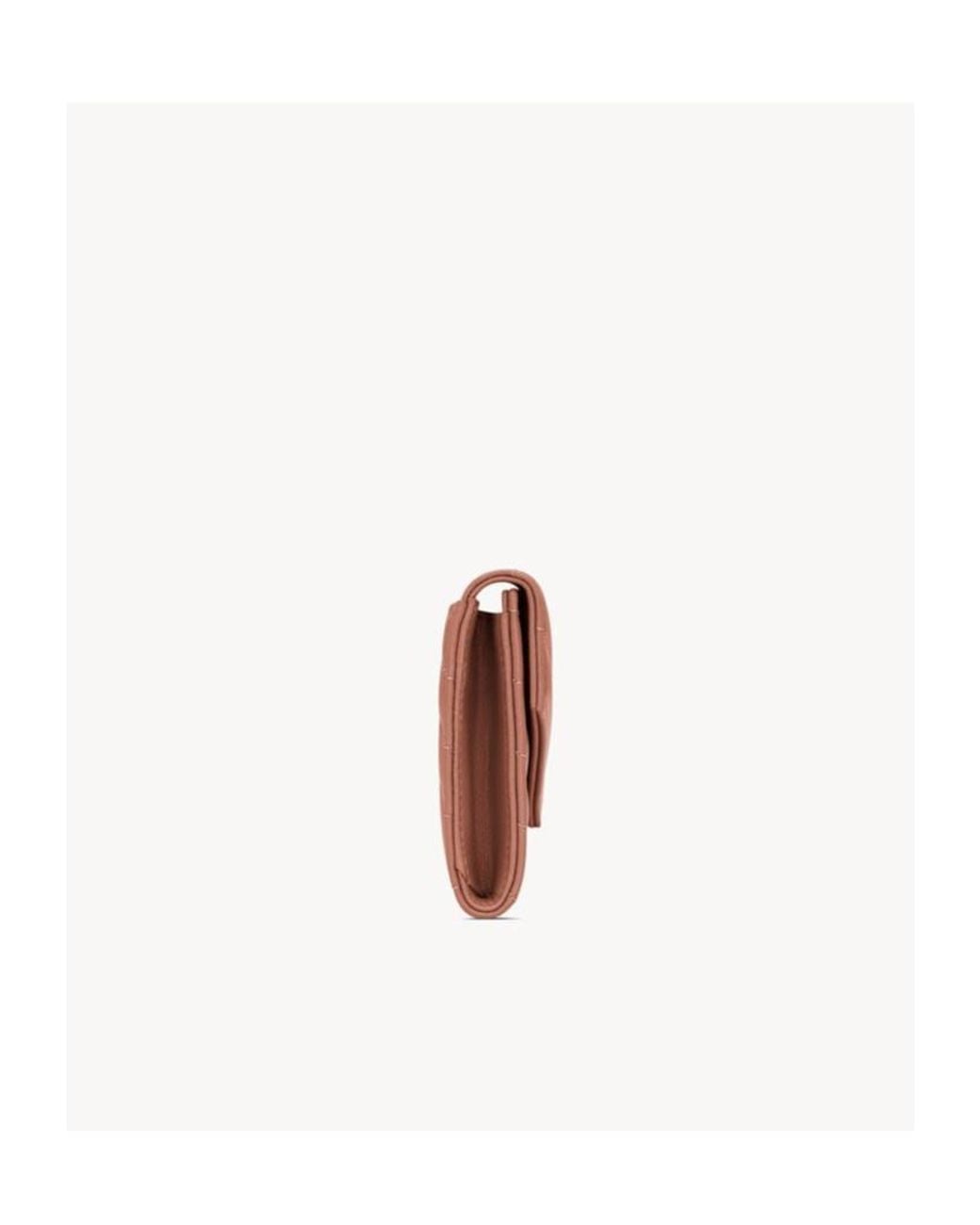Saint Laurent Pink Cassandre Matelassé Small Envelope Wallet