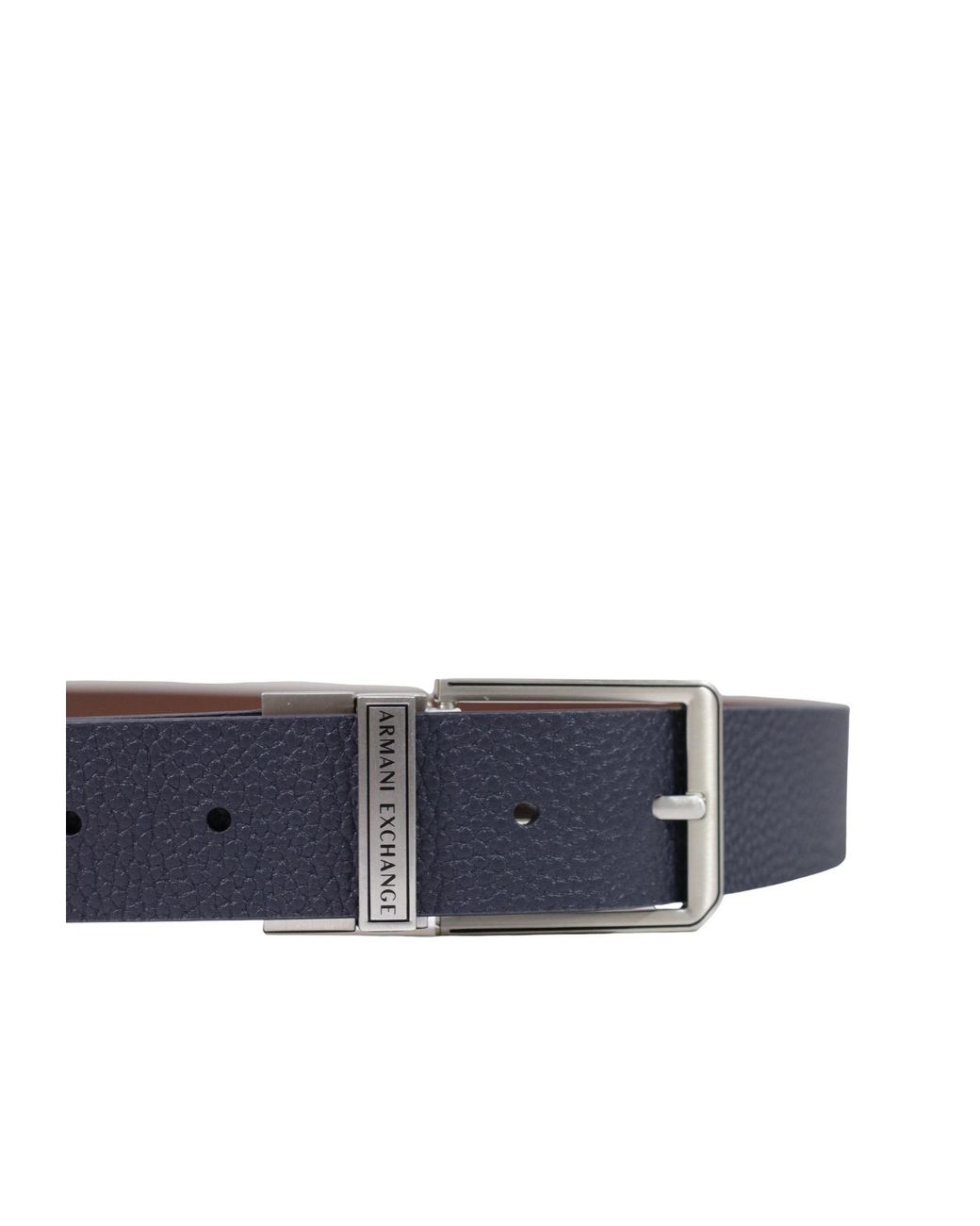 ARMANI EXCHANGE White Reversible Tongue Belt With An Adjustable Fit for men