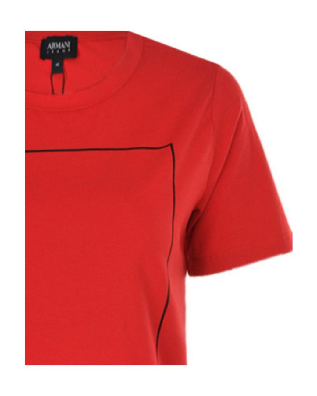 Armani Jeans Red Logo Printed Pattern T-Shirt