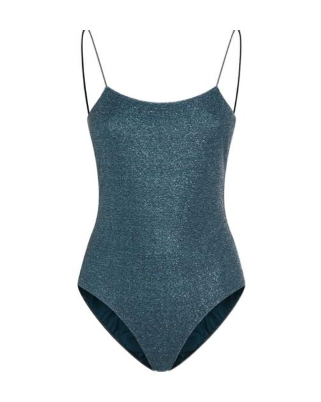 Oseree Blue Lumière Metallic Swimsuit