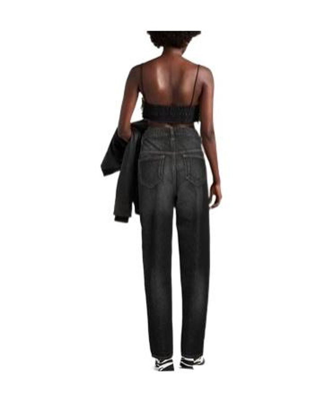 Isabel Marant Black High-Waisted Tapered Ankle-Length Trousers
