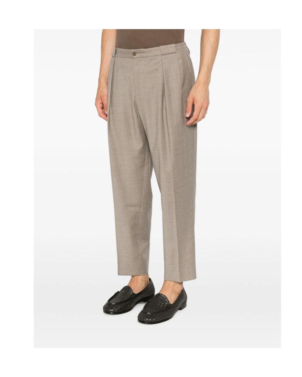 Briglia 1949 Gray Button-Detail Casual Trousers for men