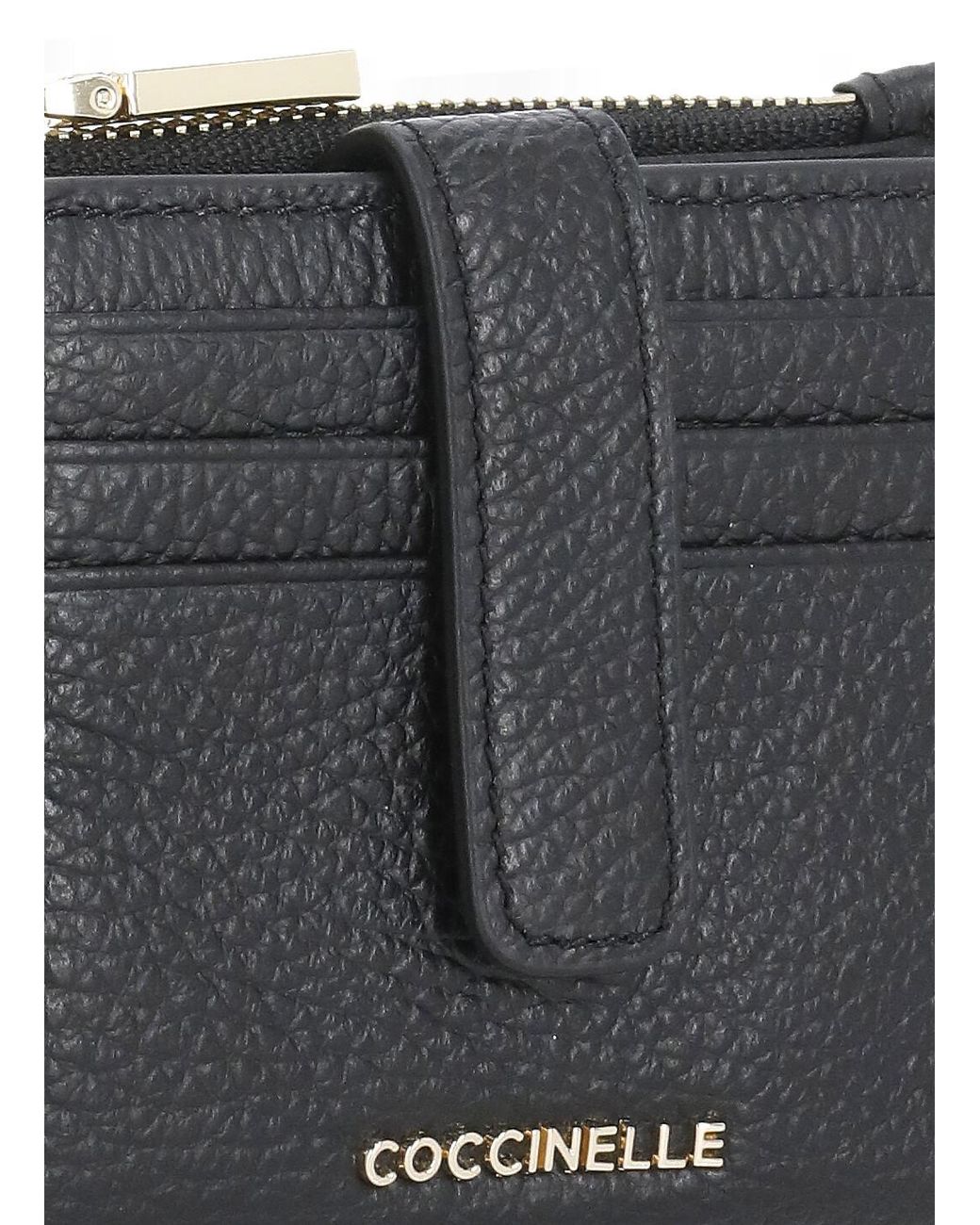 Coccinelle Gray Logo Lettering Zipped Wallet