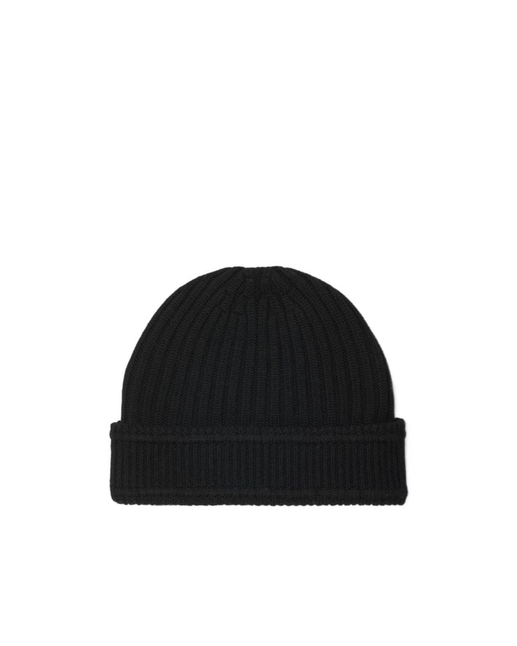 Burberry Black Logo Embroidered Ribbed-Knit Beanie for men