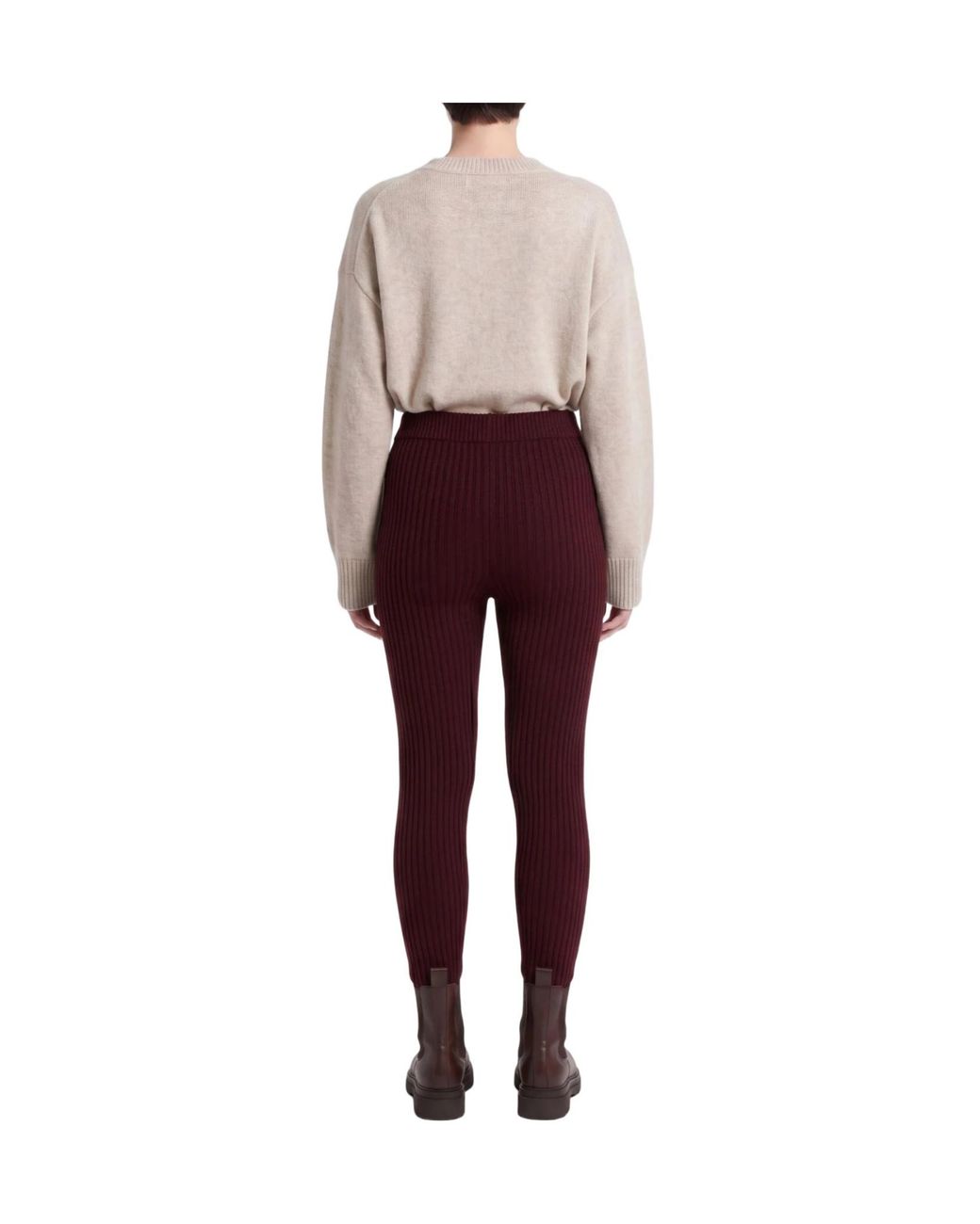 Max Mara Purple Solid-Colored Knit Leggings