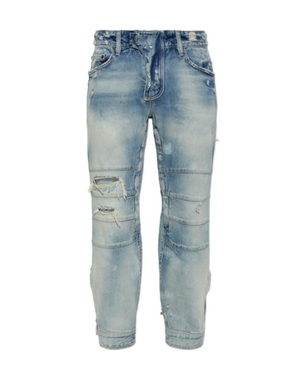 DSquared² Blue Distressed Panelled Jeans for men