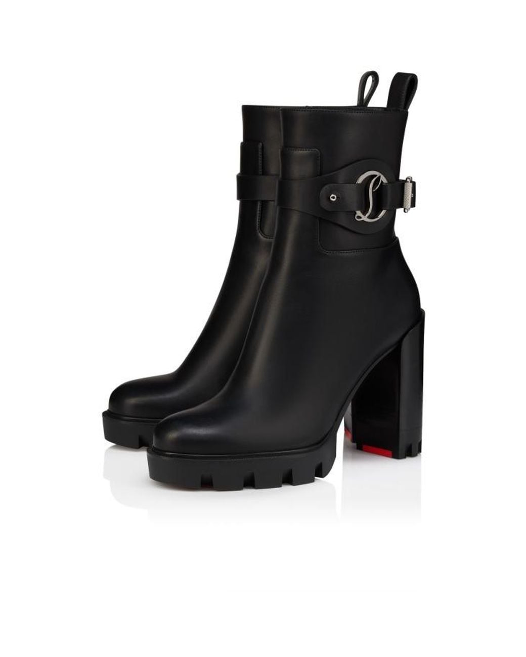 Christian Louboutin Black Dianouchette Lug Ankle Boots