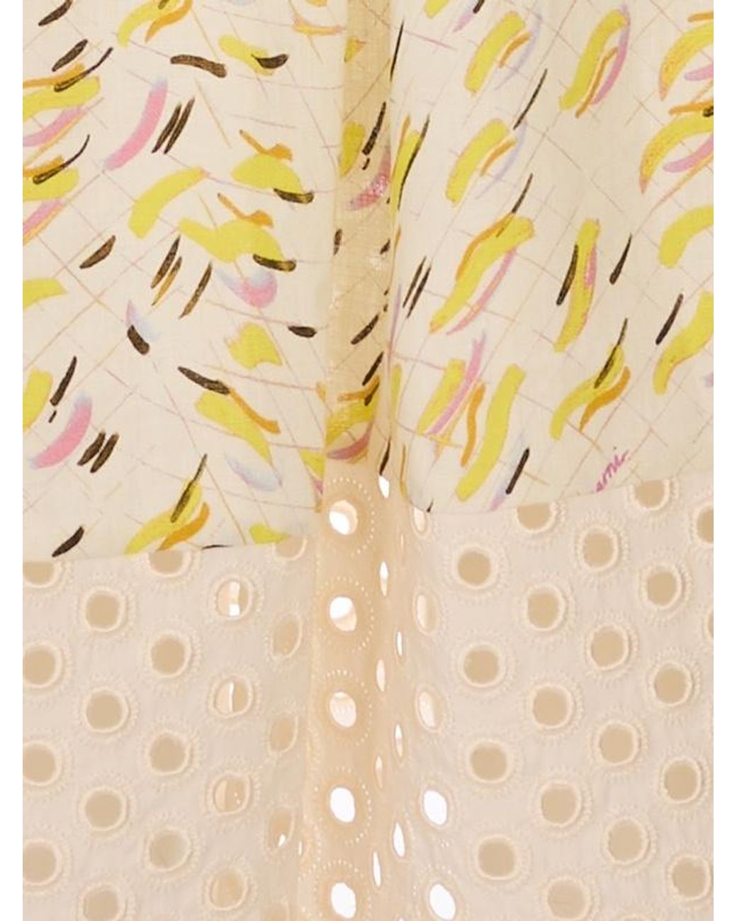 Marni White Brushstroke Wave Printed Midi Skirt