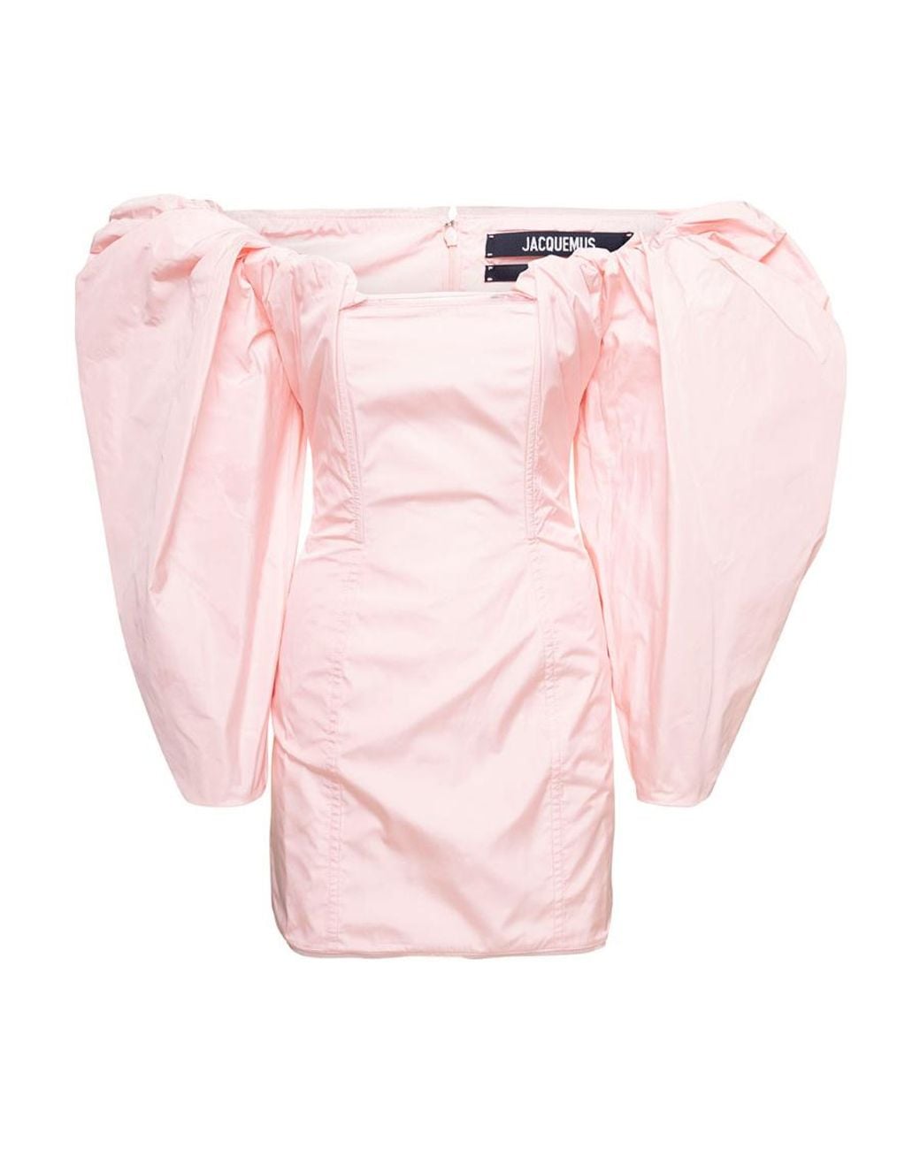 Jacquemus Pink La Robe Taffetas Draped Mini Dress