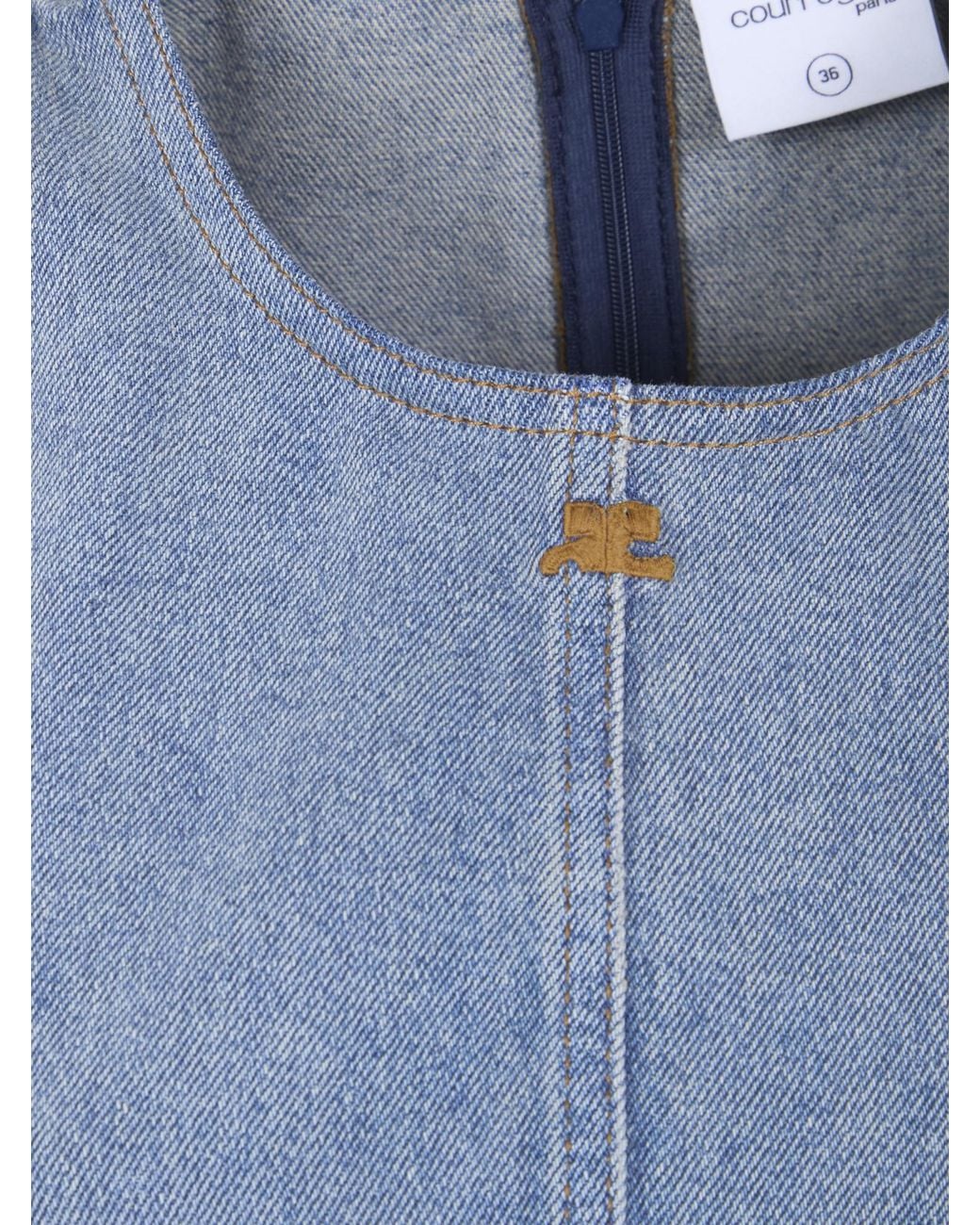 Courreges Blue Courrèges Crewneck Sleeveless Dress
