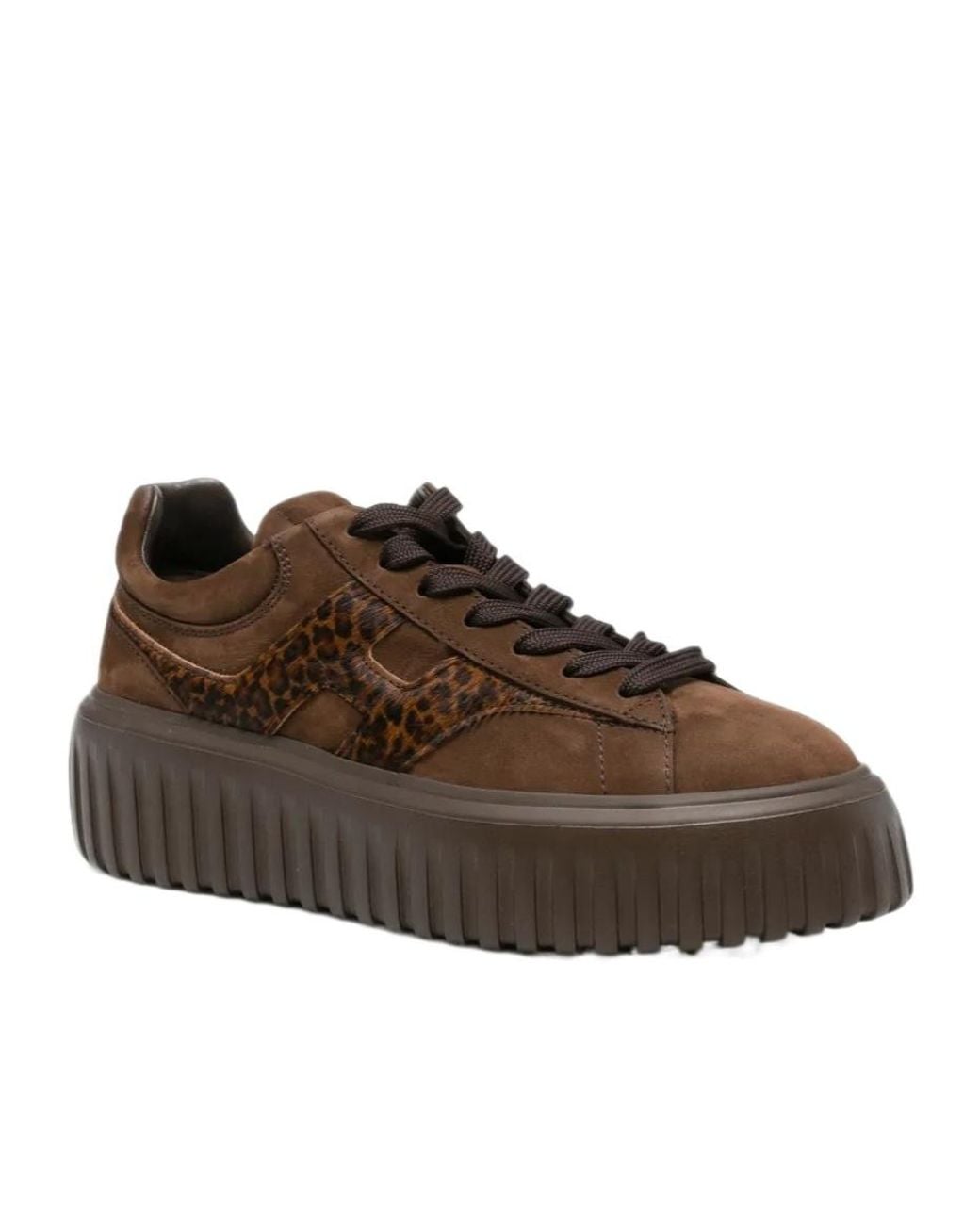 Hogan Brown Lace-Up Low-Top Casual Shoes
