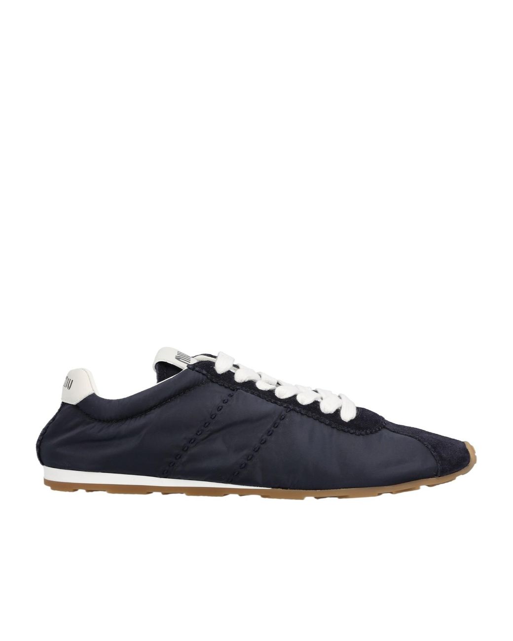 Miu Miu Blue Round-Toe Low-Top Sneakers