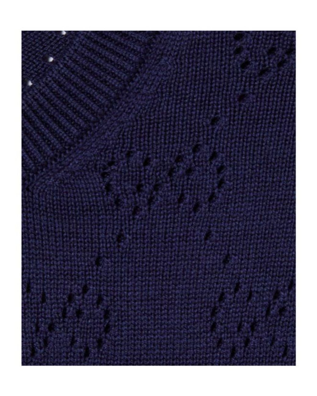Gucci Blue Gg Pointelle Cotton Silk Cardigan
