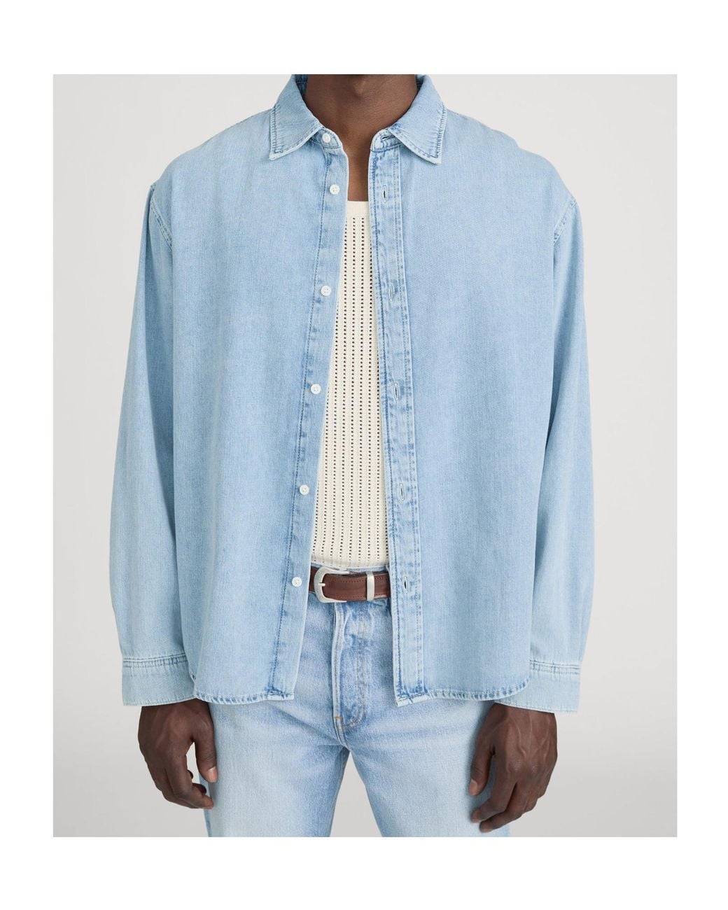 FRAME Blue Classic Denim Shirt for men