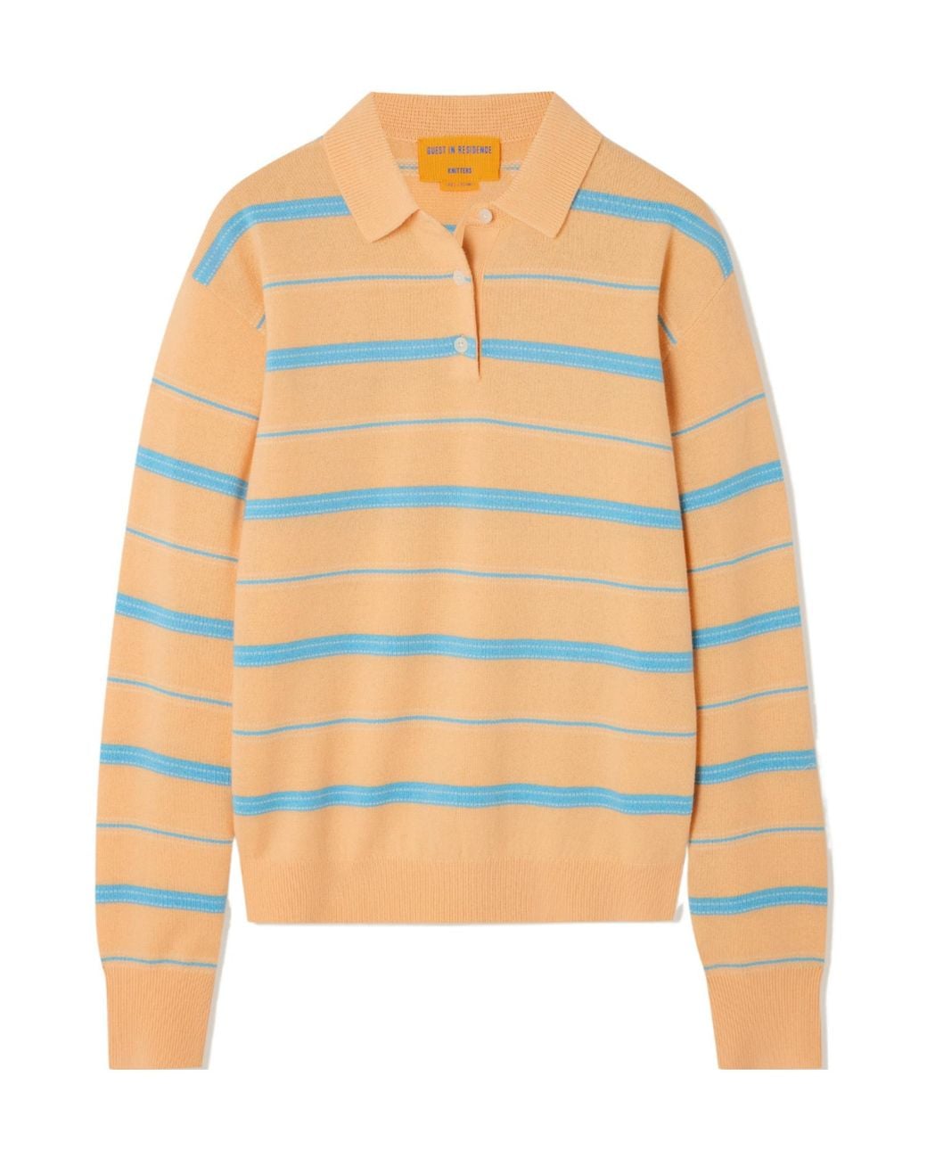 Guest In Residence Yellow Striped Polo Shirt