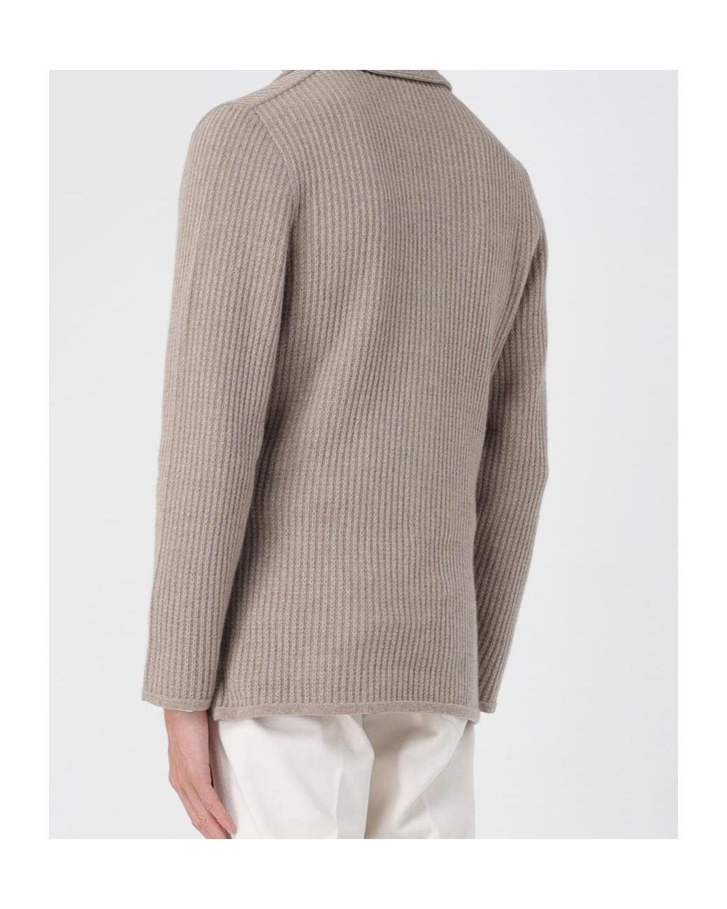 Lardini Brown Knitted Two-Button Blazer Cardigan for men