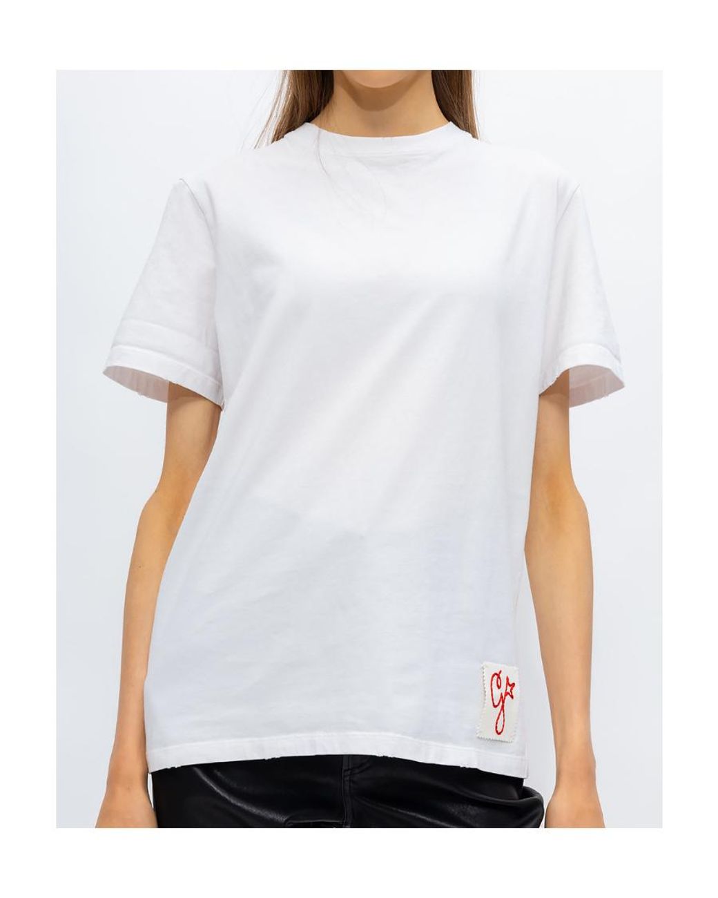 Golden Goose Deluxe Brand White Logo Patch Crewneck T-Shirt