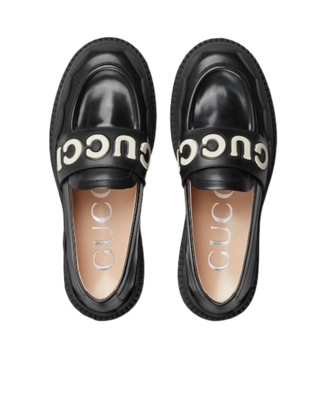 Gucci Black Logo Patch Detail Flat Shoes