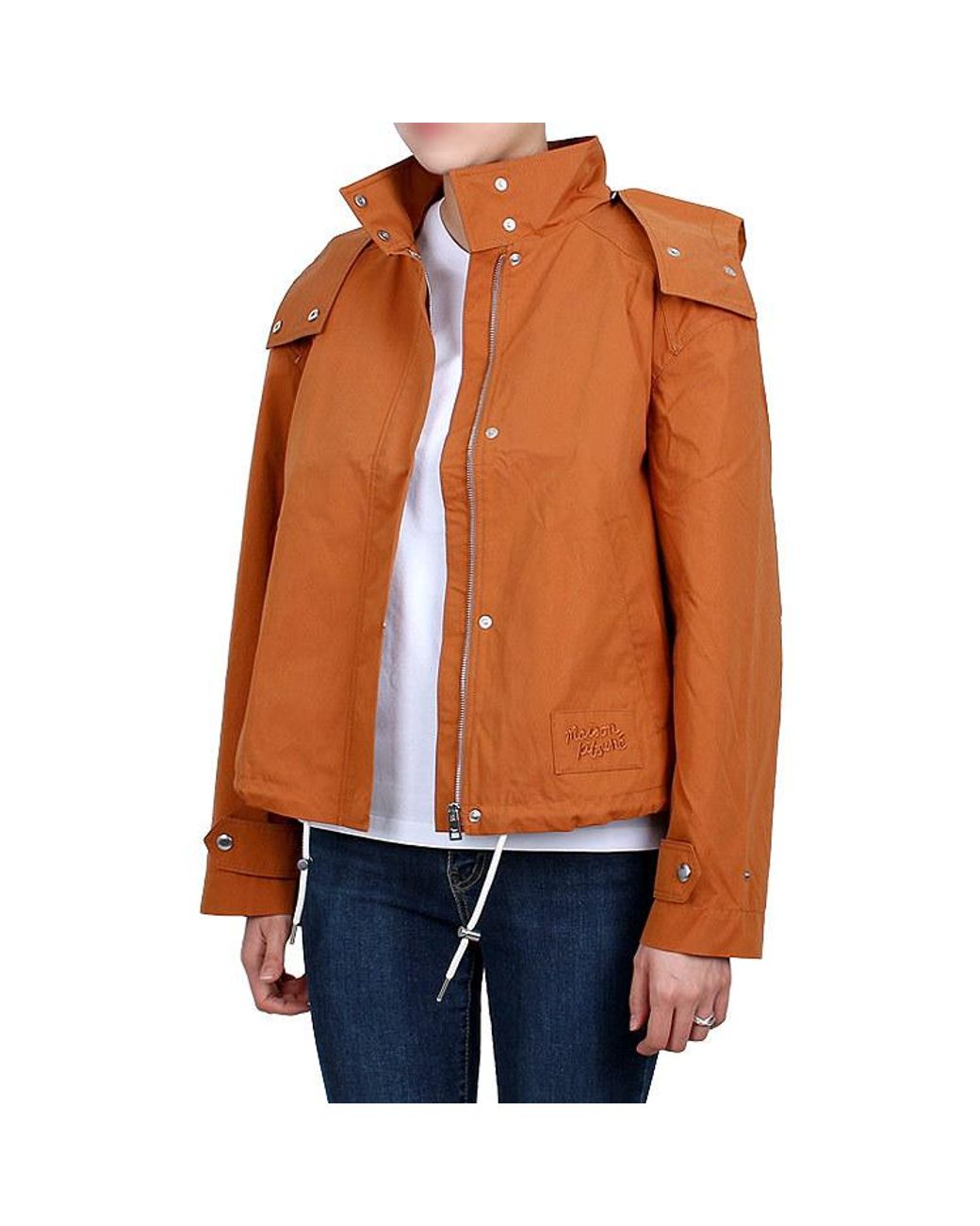 Maison Kitsuné Orange Long-Sleeved Hooded Jacket
