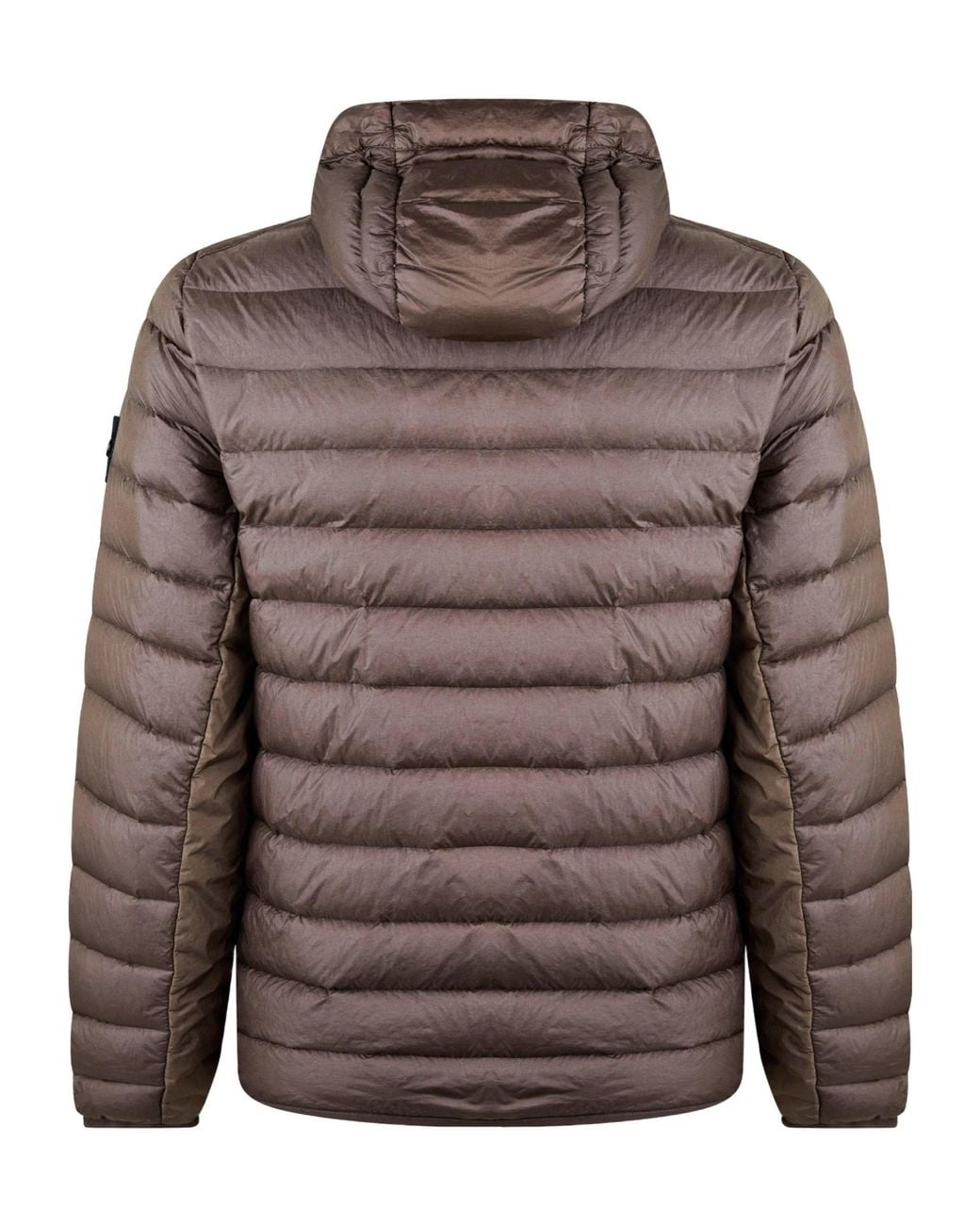 Stone Island Brown Compass Badge Quilted Puffer Jacket for men