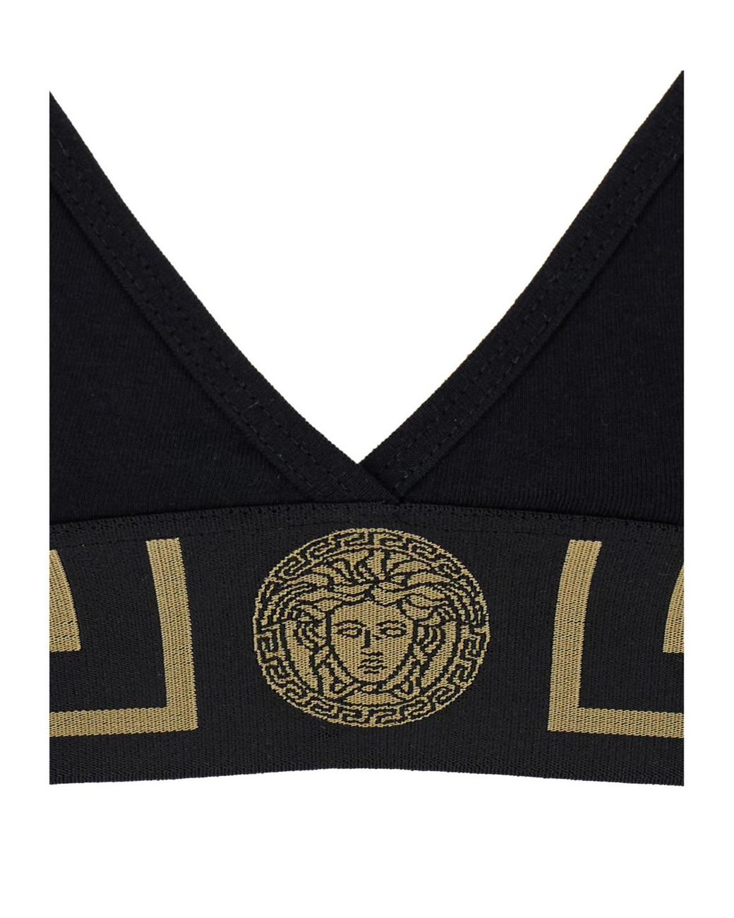 Versace Black V-Neck Sports Bra