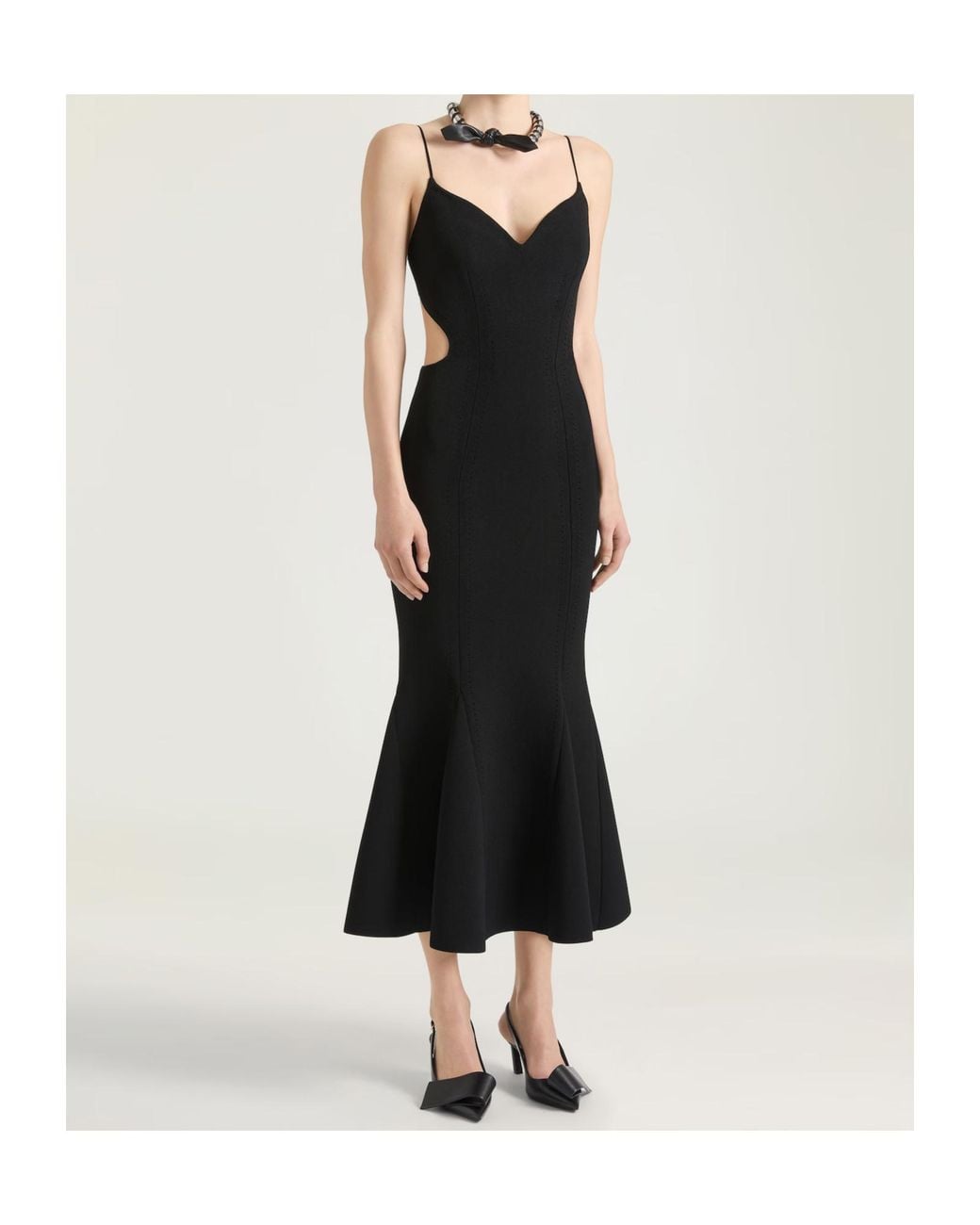 Givenchy Black V-Neck Long Dress