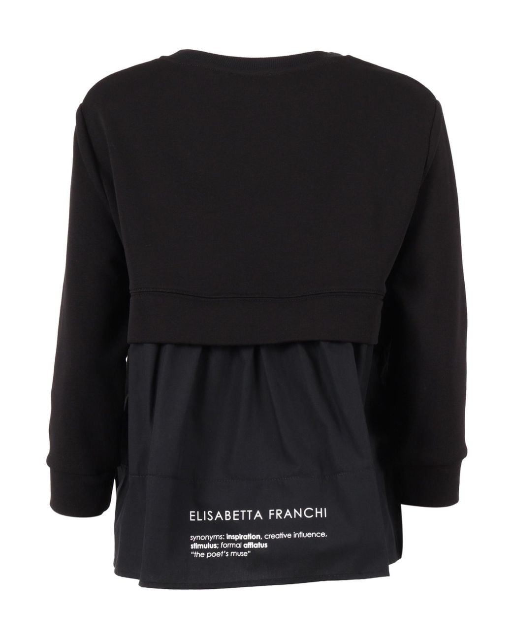 Elisabetta Franchi Black Poplin Fleece Top