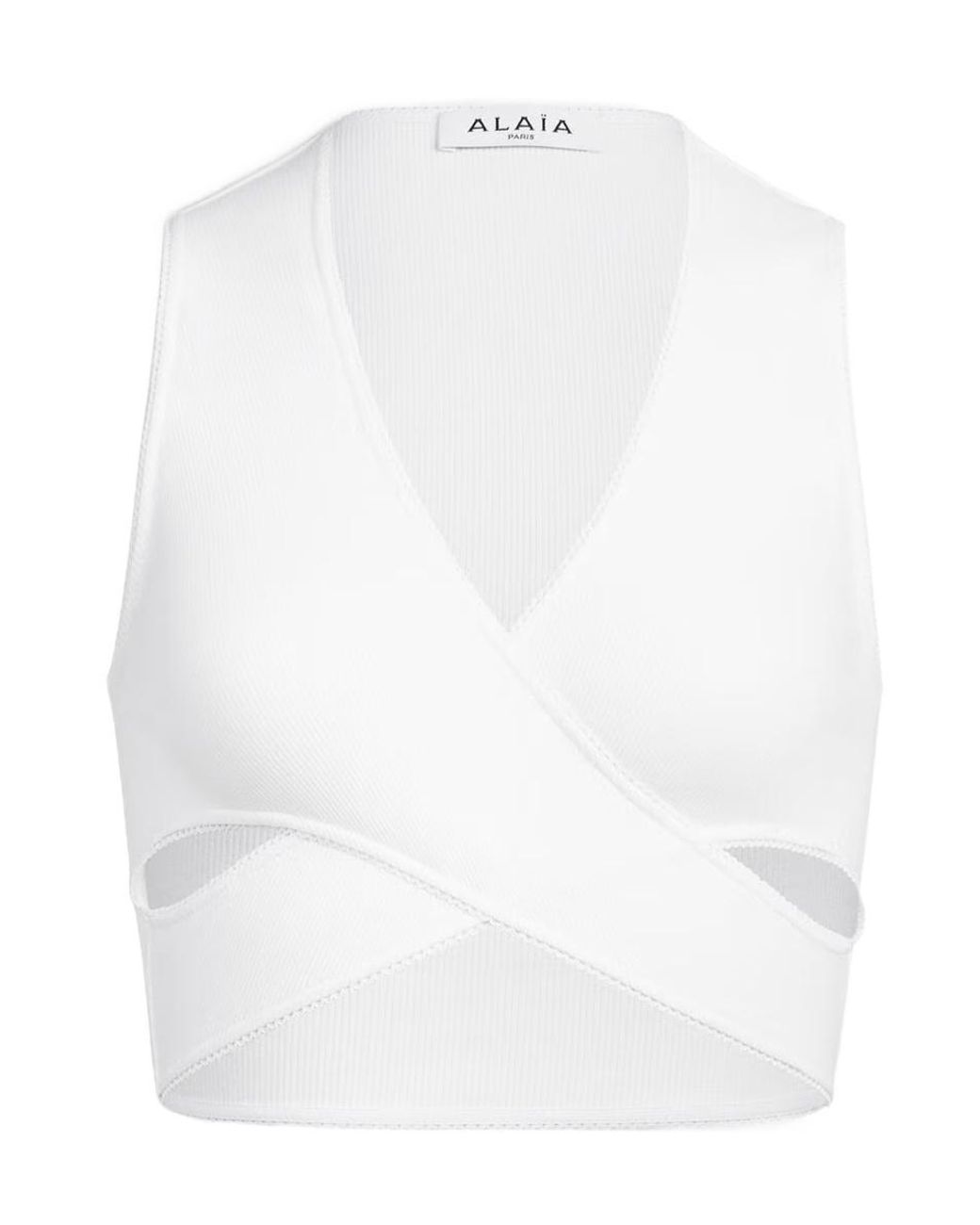 Alaïa White Alaïa Ribbed Jersey Wrapped Top